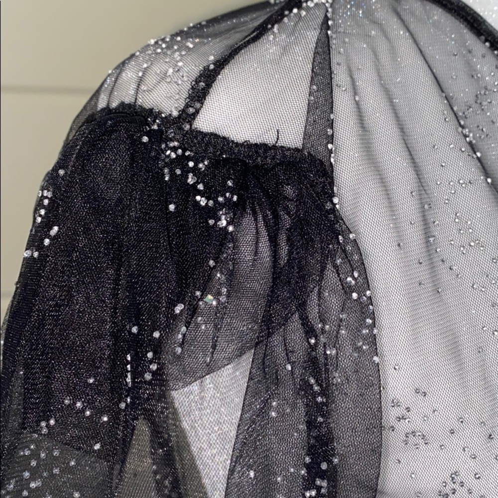 TOPSHOP Crystal Embellished Sheer Mesh Top - Picture 12 of 13